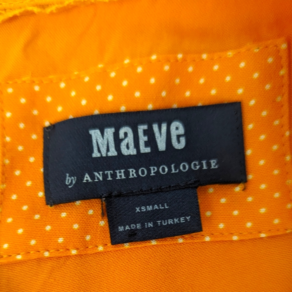 Anthropologie Maeve Marlene Maxi Dress Tiered Women XS Tangelo Orange Sleeveless - Picture 11 of 14